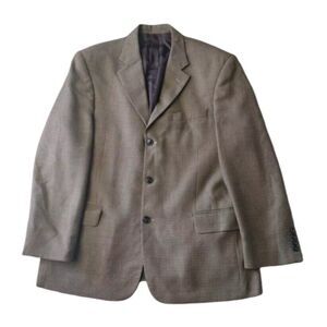 Yves Saint Laurent Jacket Blazer Men 44R Brown Black 3‎ Button Double Vent Wool